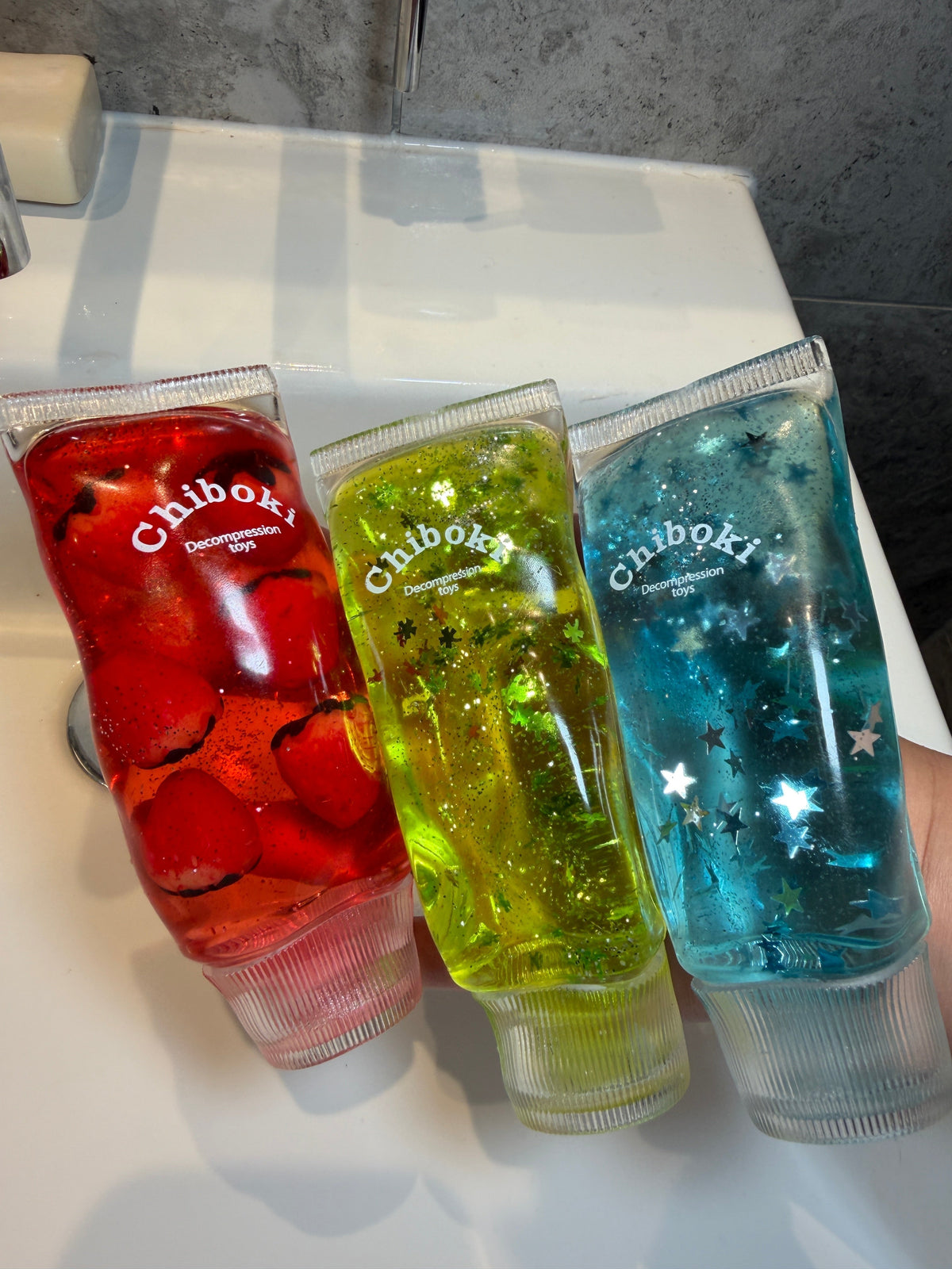 Glitter Tooth Paste Squishy Moldable(Zero bounce-back) Squish Fidget Toy