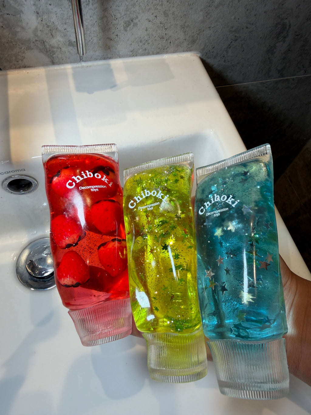 Glitter Tooth Paste Squishy Moldable(Zero bounce-back) Squish Fidget Toy