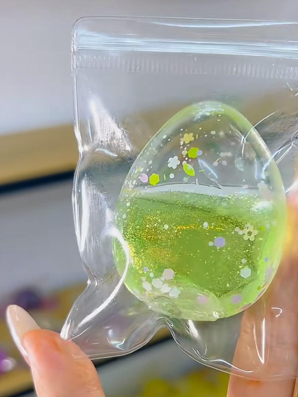 Egg Glitter Wonderland Squishy Fidget Toy