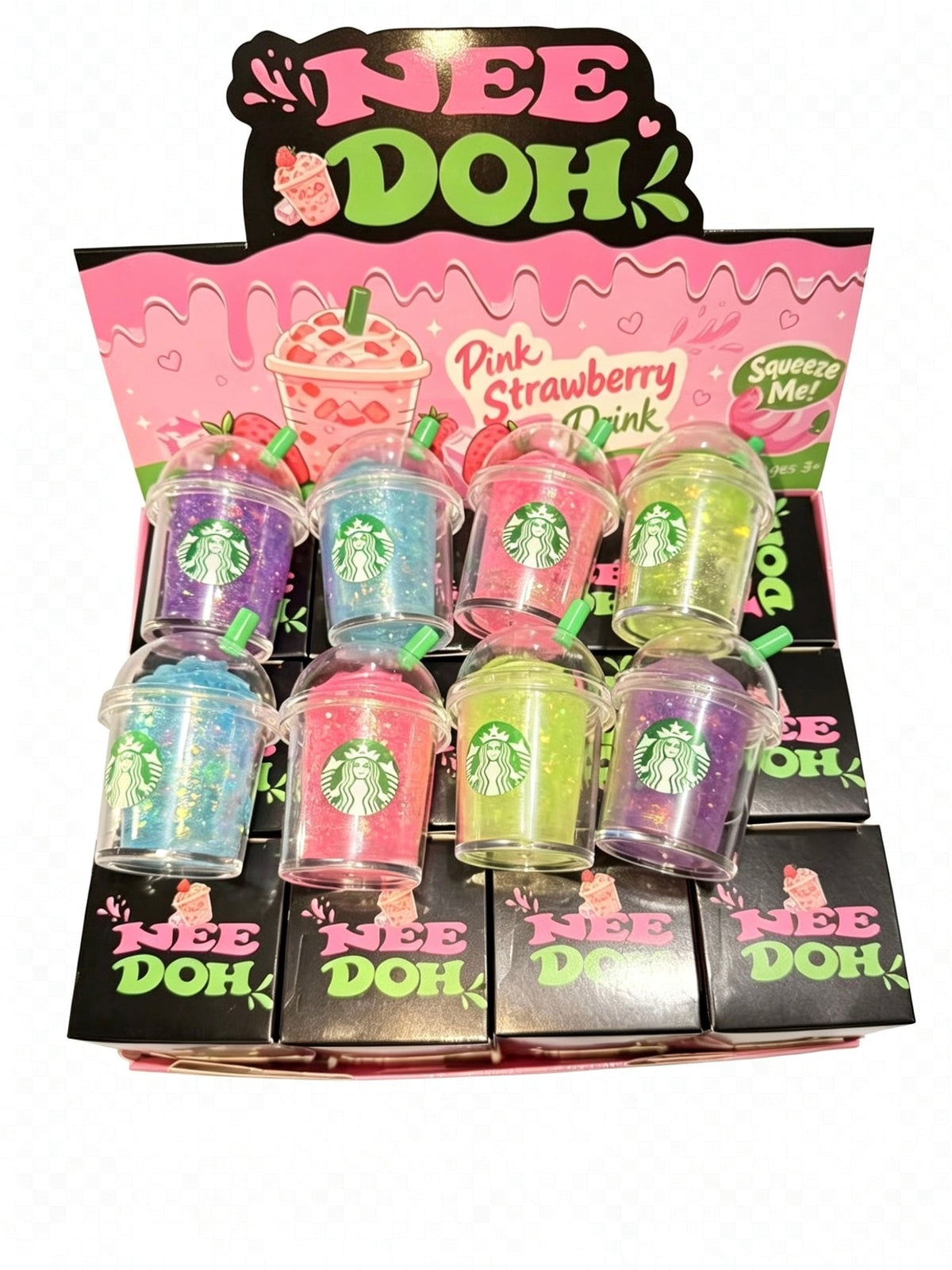Needoh-style Drink Cup Stress Relief Squeeze Toy