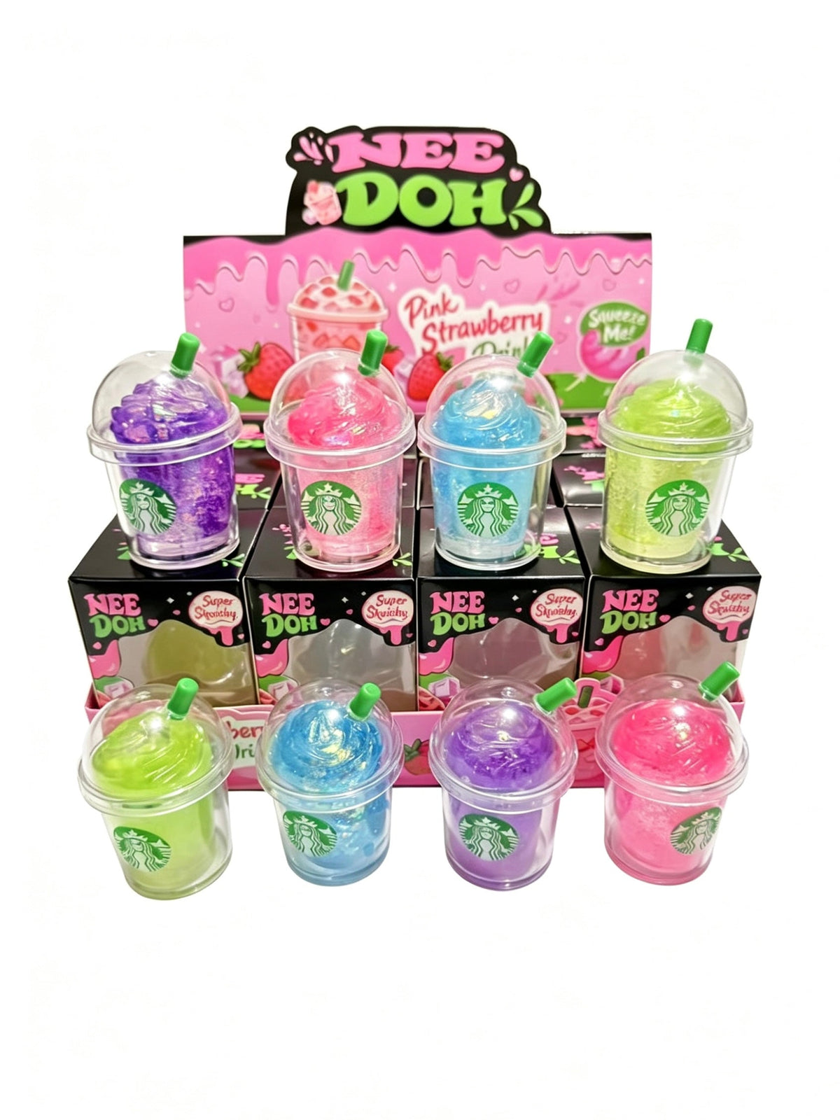 Needoh-style Drink Cup Stress Relief Squeeze Toy