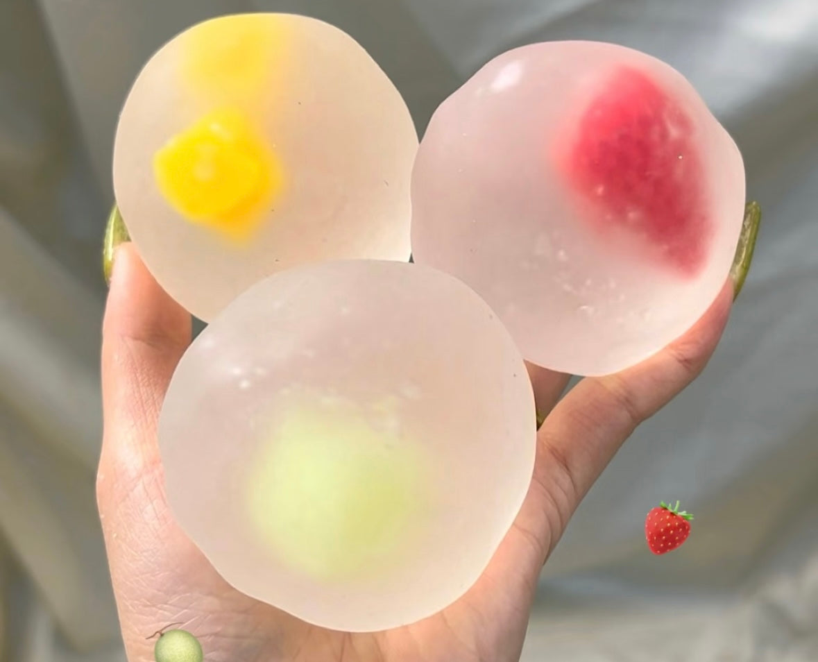 (Top Selling) Soft Mochi Fruit Ball (Zero Bounce Back) Squishy Fidget Toy