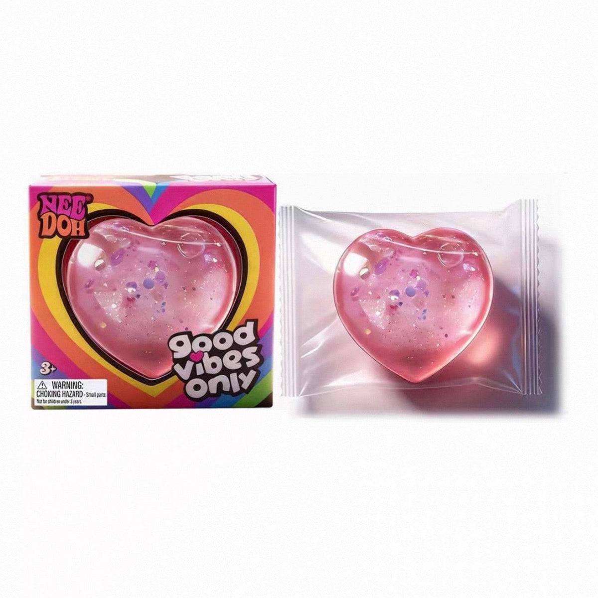 Needoh Heart-Shaped Squeeze Toy: Super Soft, Cute, Compact, and Portable Office Stress-Relief Toy