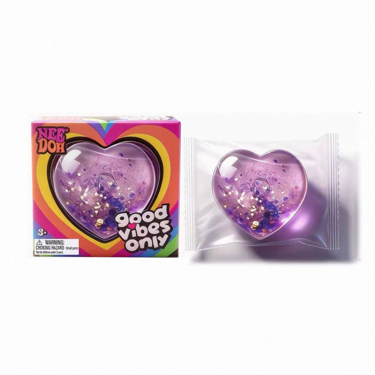 Needoh Heart-Shaped Squeeze Toy: Super Soft, Cute, Compact, and Portable Office Stress-Relief Toy