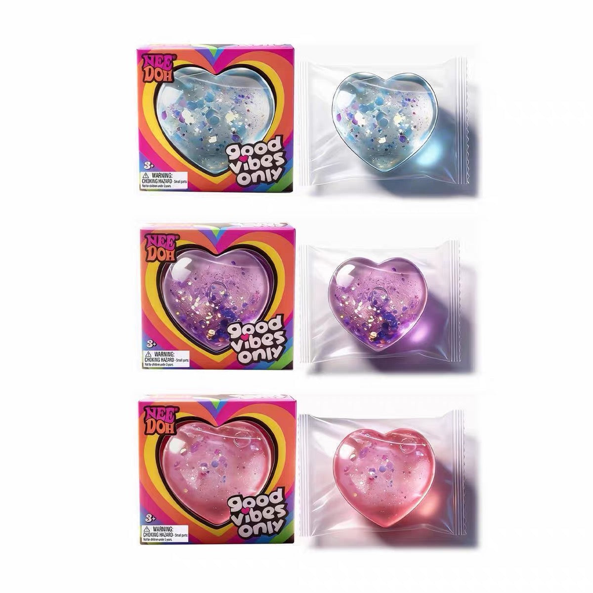 Needoh Heart-Shaped Squeeze Toy: Super Soft, Cute, Compact, and Portable Office Stress-Relief Toy