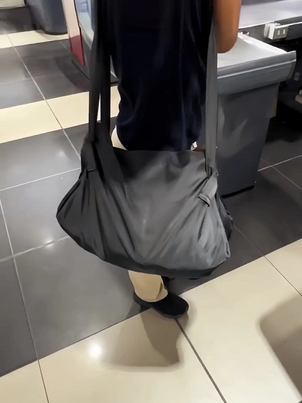 Japanese Foldable Shopping Bag, Large Capacity Eco Tote, Portable Waterproof Sturdy Handbag for Grocery & Storage