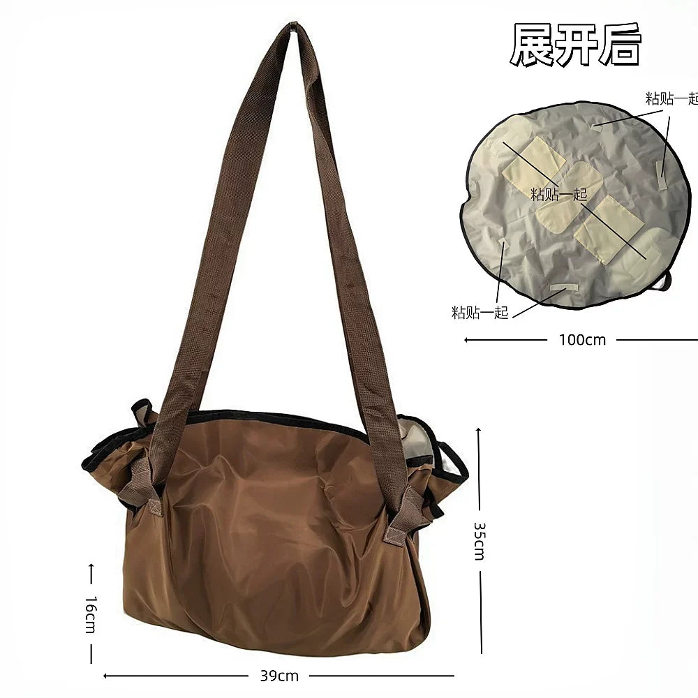 Japanese Foldable Shopping Bag, Large Capacity Eco Tote, Portable Waterproof Sturdy Handbag for Grocery & Storage