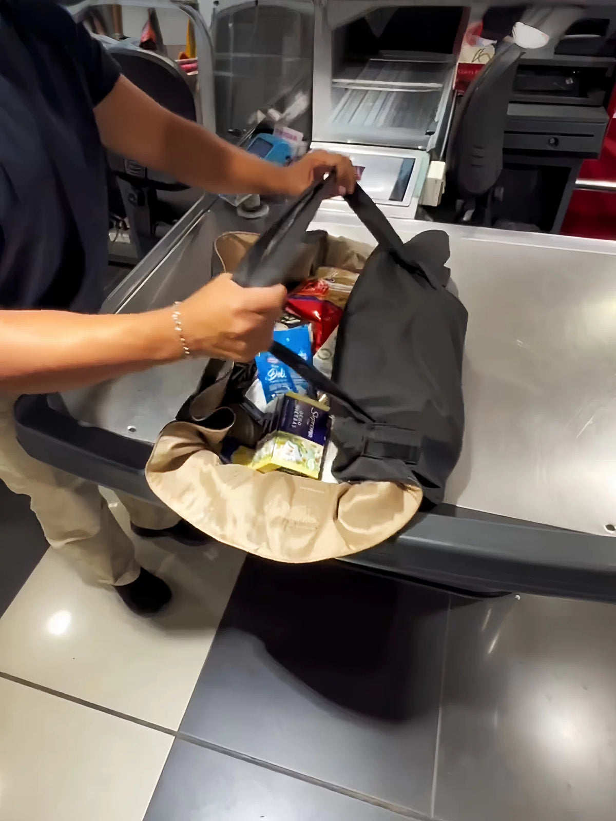 Japanese Foldable Shopping Bag, Large Capacity Eco Tote, Portable Waterproof Sturdy Handbag for Grocery & Storage
