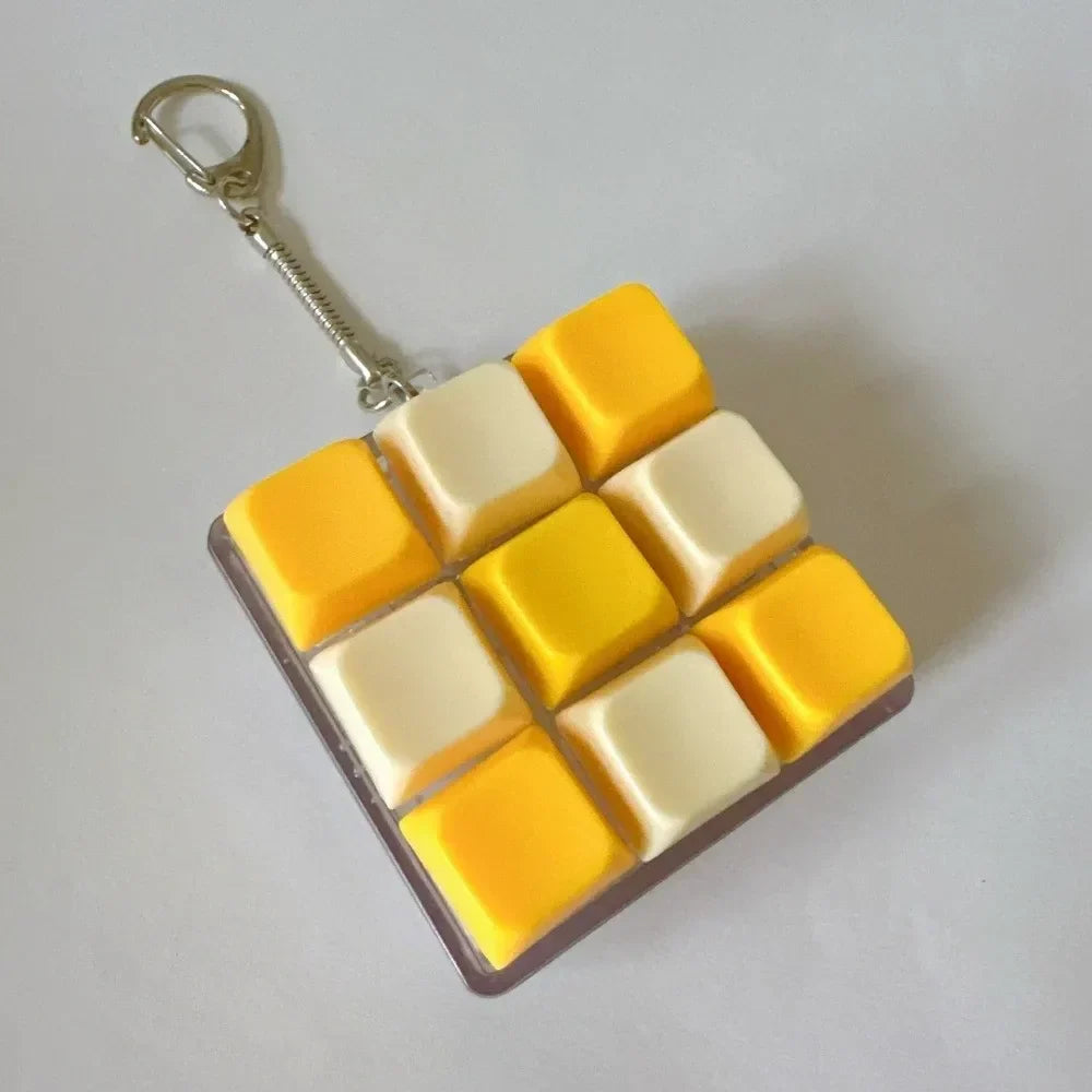 2/3/6/9 Keys Fidget Keycap Keychain, Adult Stress Relief Pinch Squeeze Toy Keyboard Button Gadget