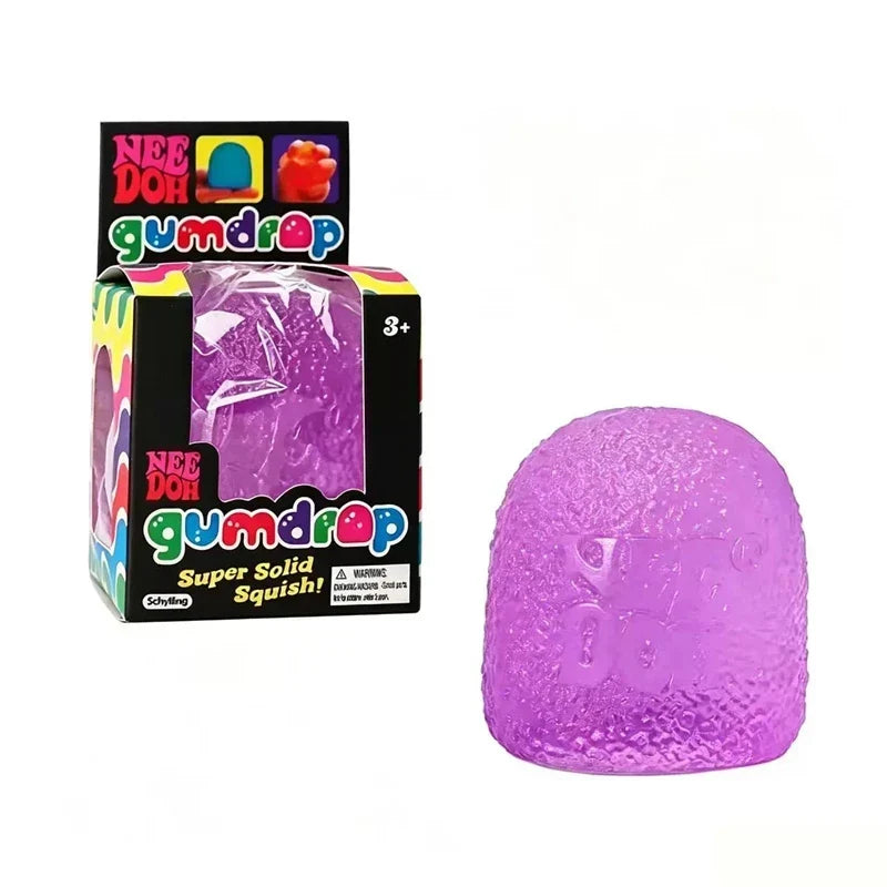 Needoh-Style Multicolor Gumdrop Squish Ball, Stress Relief Fidget Toy