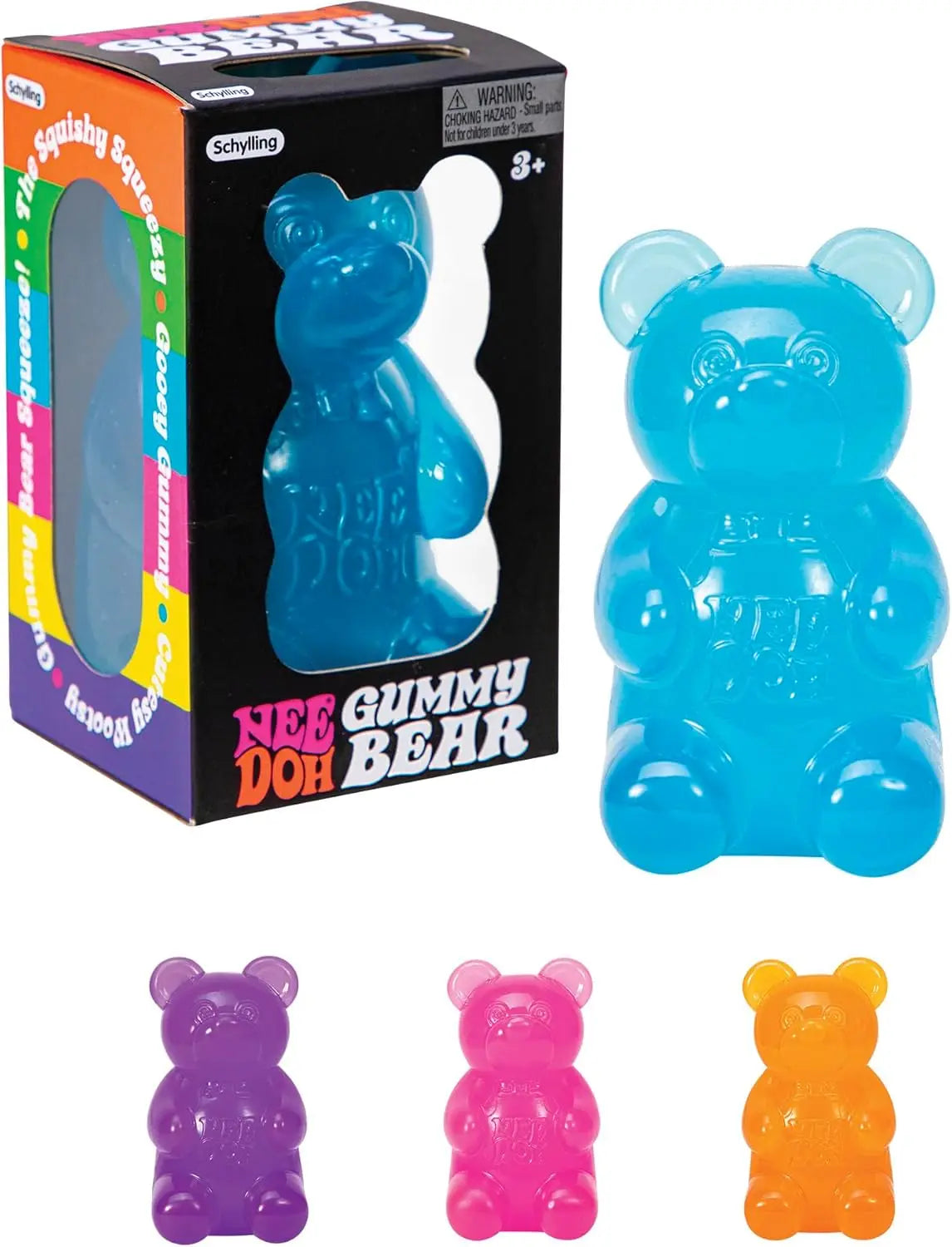 8cm NeeDoh Gummy Bear Squishy Toy, Jelly Filled Slow Rising Stress Relief Fidget Toy